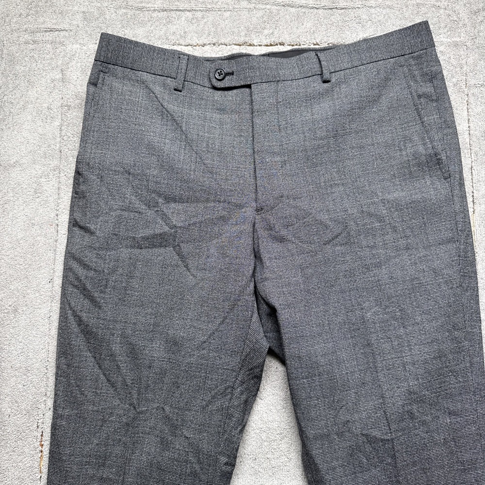 John Varvatos‎ Dress Pants Men's 40x33 Gray Bedford Wool Unhemmed Classic